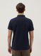 Short-sleeved blue pure cotton polo regular fit_2