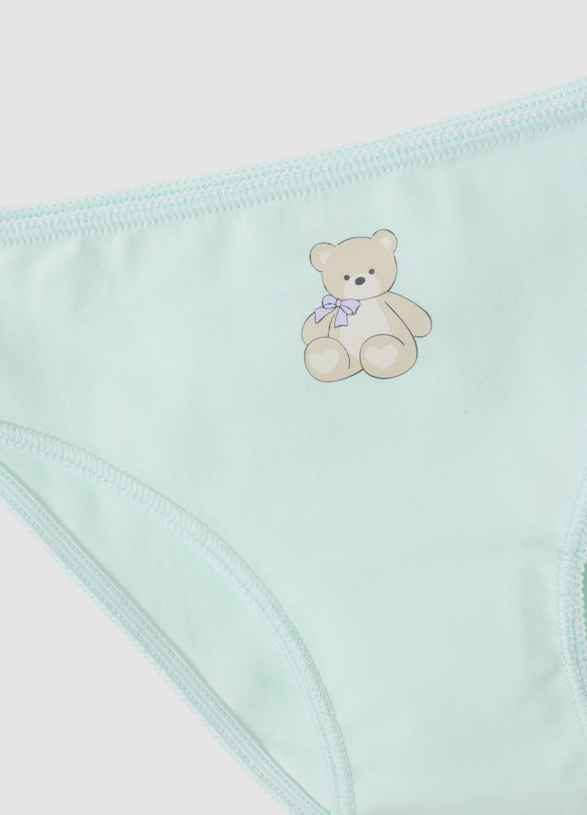 Multipack di cinque slip multicolor in cotone organico elasticizzato