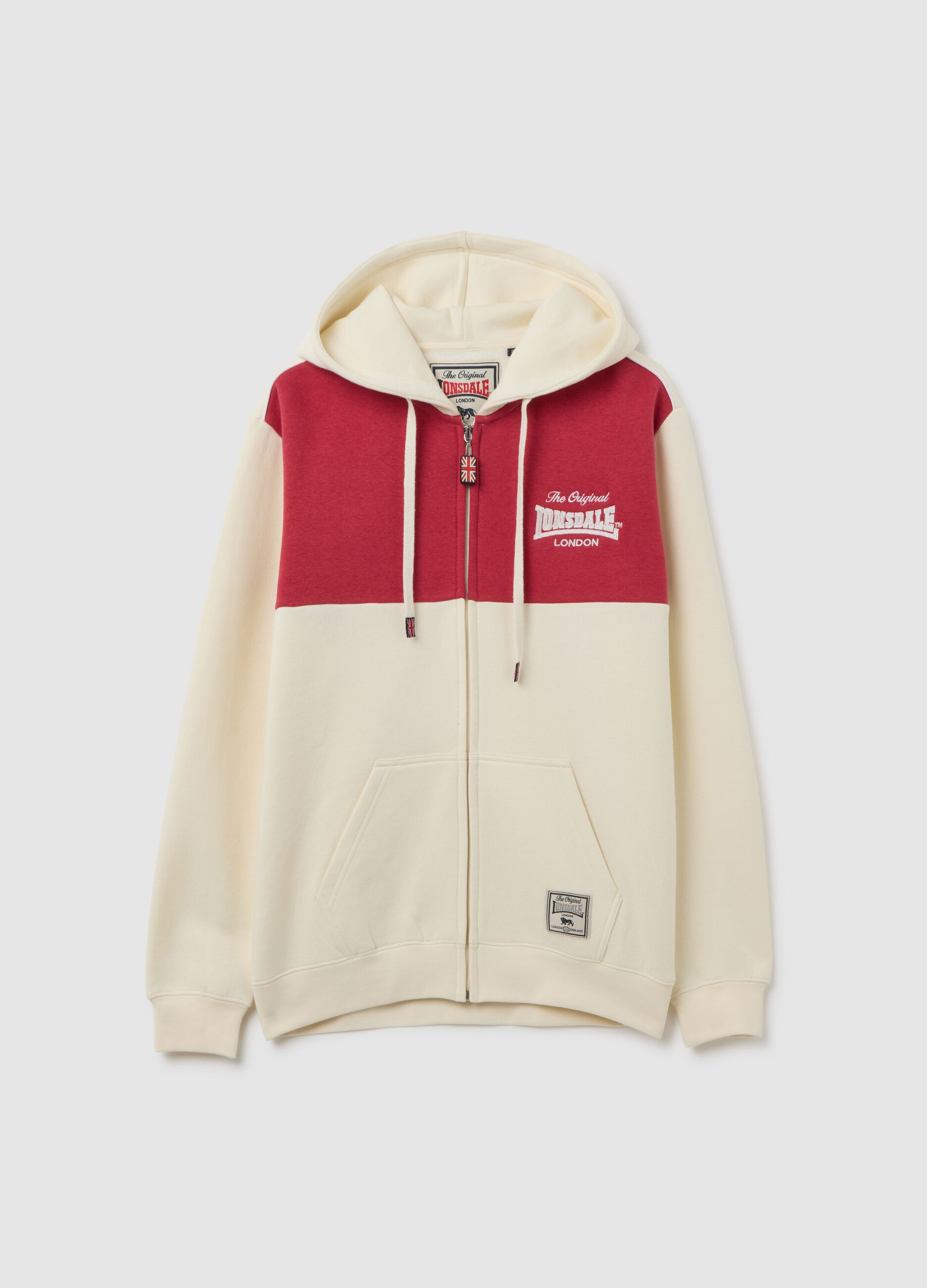 Multicolour Cotton Blend Zip Hoodie