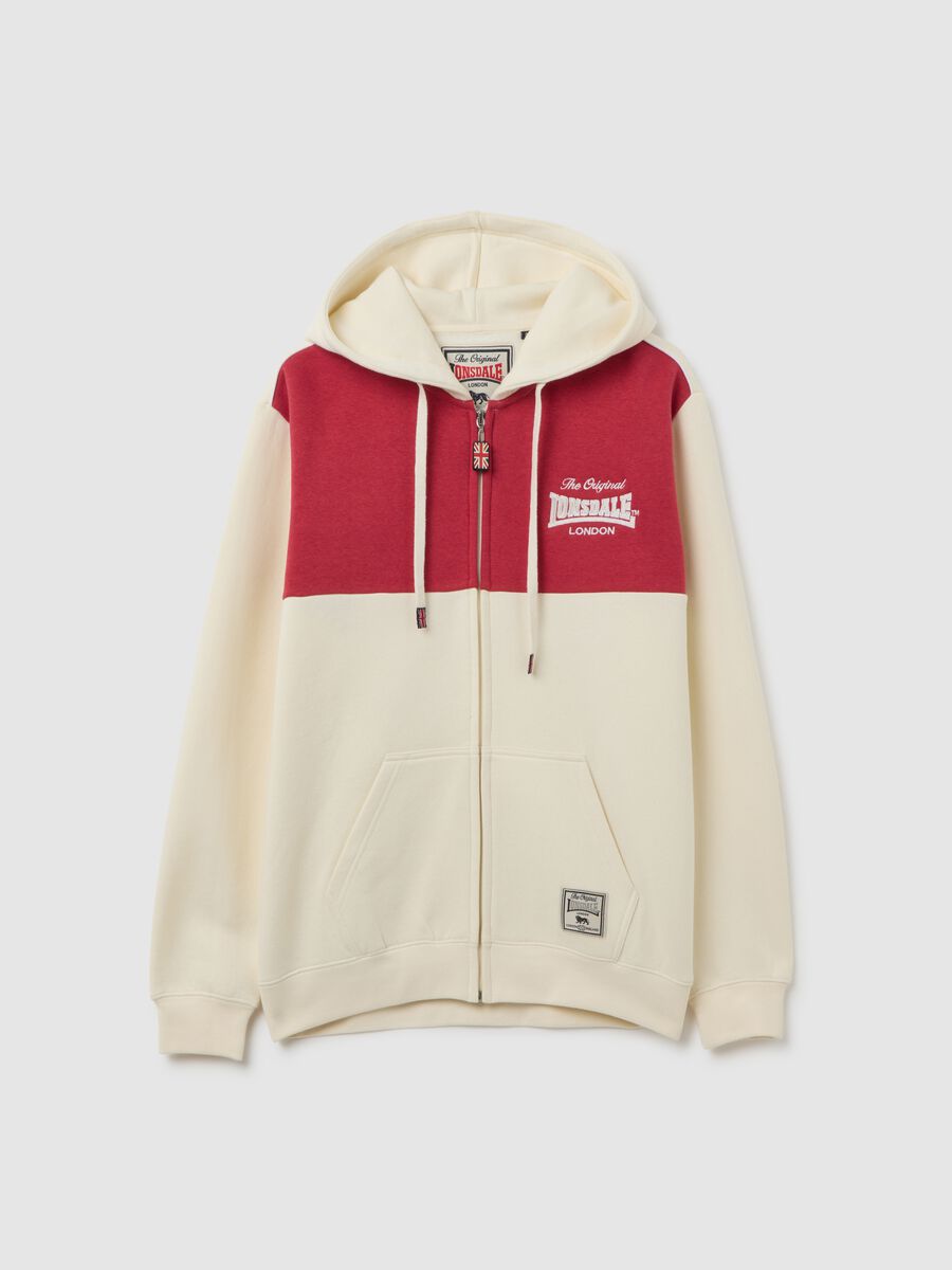 Felpa in misto cotone multicolor con zip_0