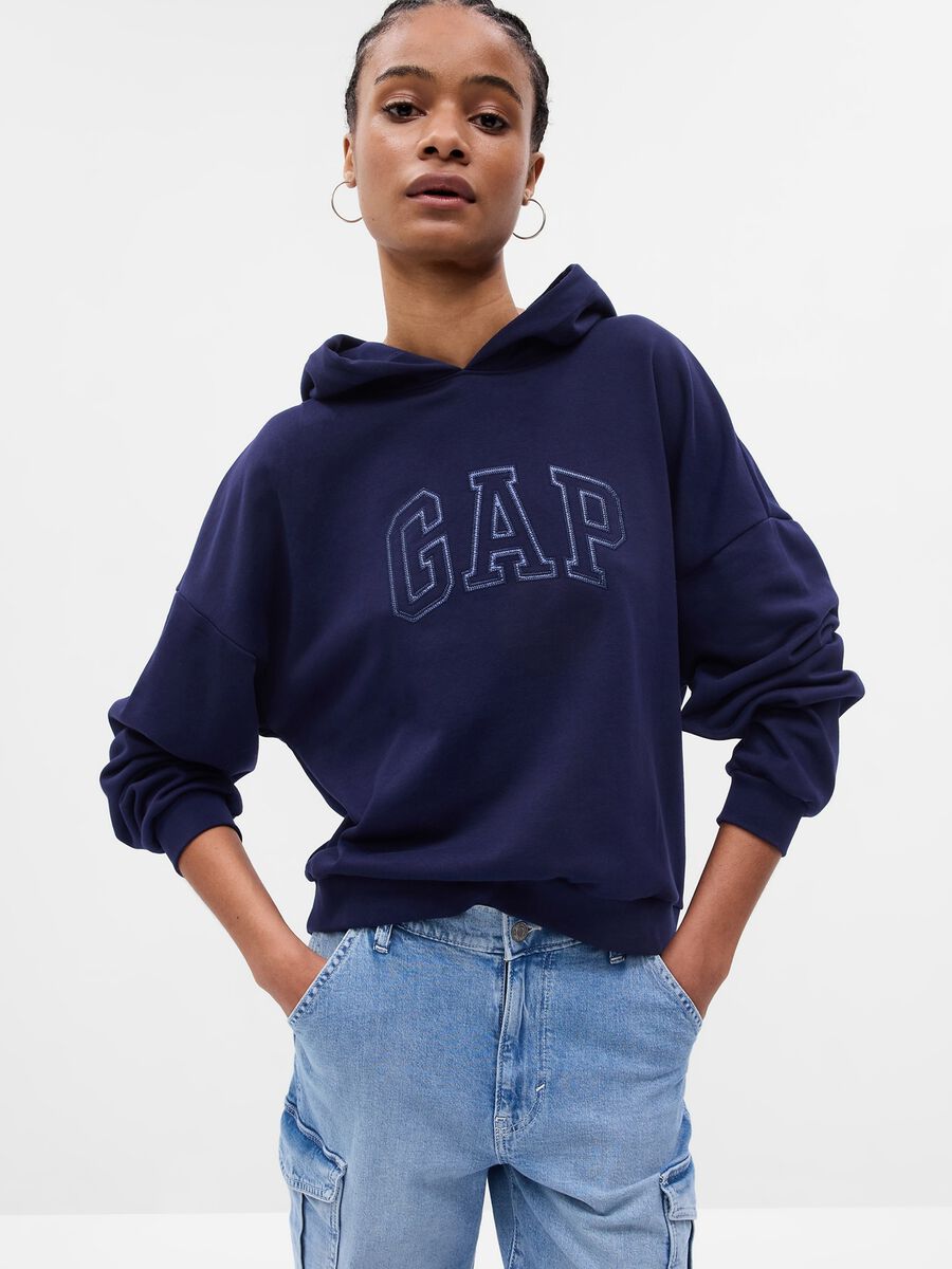 Felpa oversize ricamo logo con dettagli lurex_0