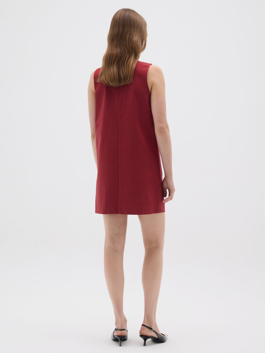 Red viscose blend women's dress_2