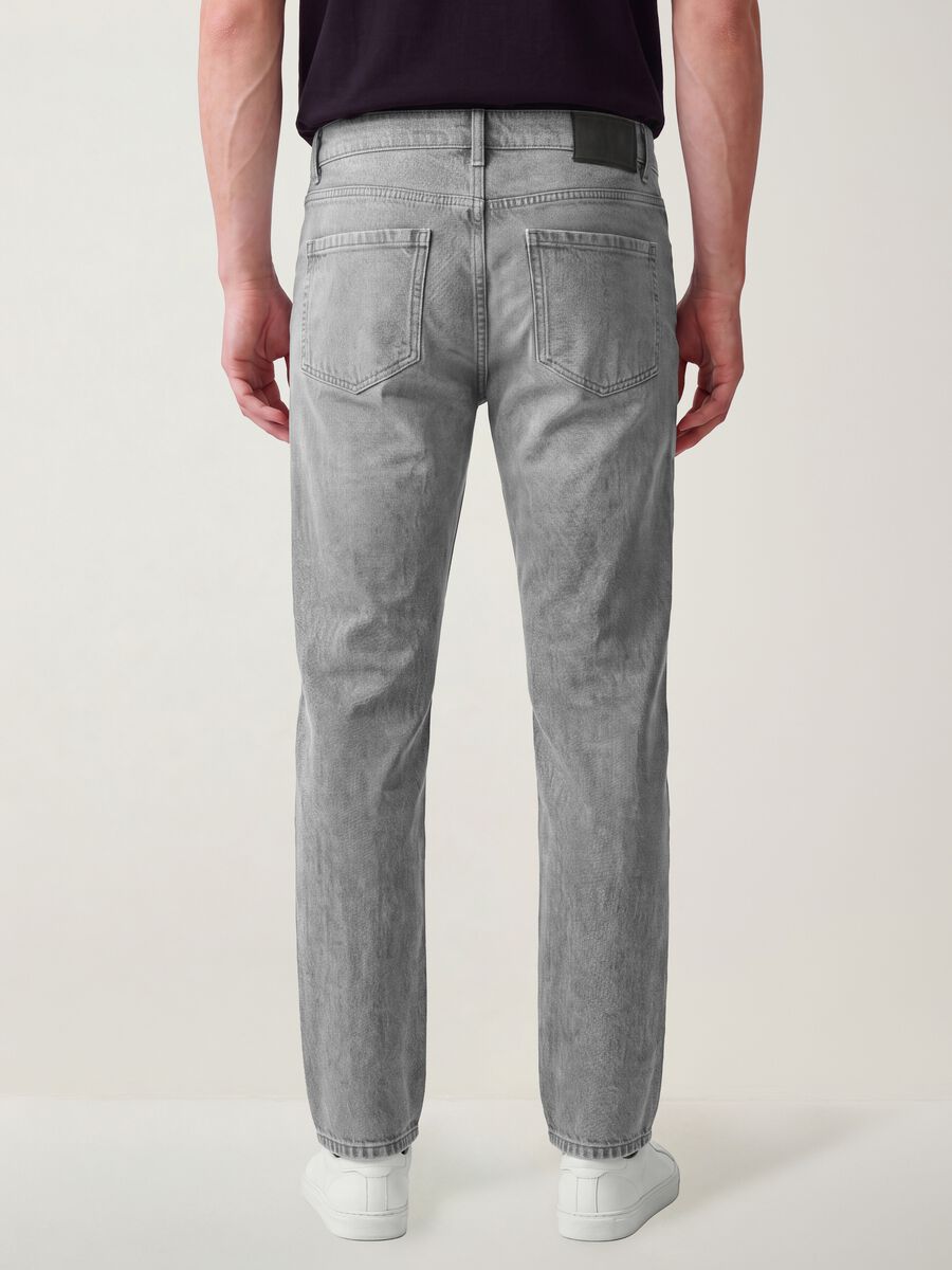 Grey denim jeans in pure cotton, regular fit_2