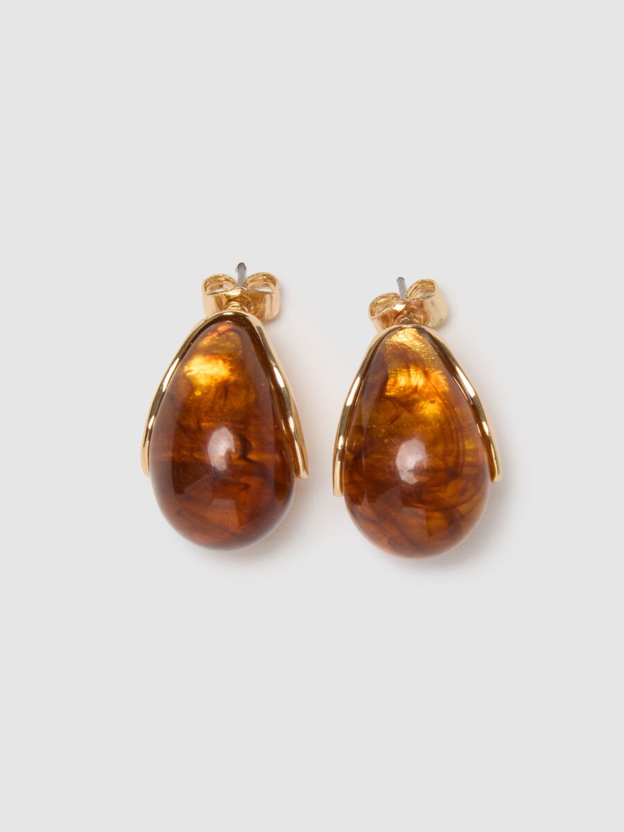 Gold Drop Resin Earrings_1