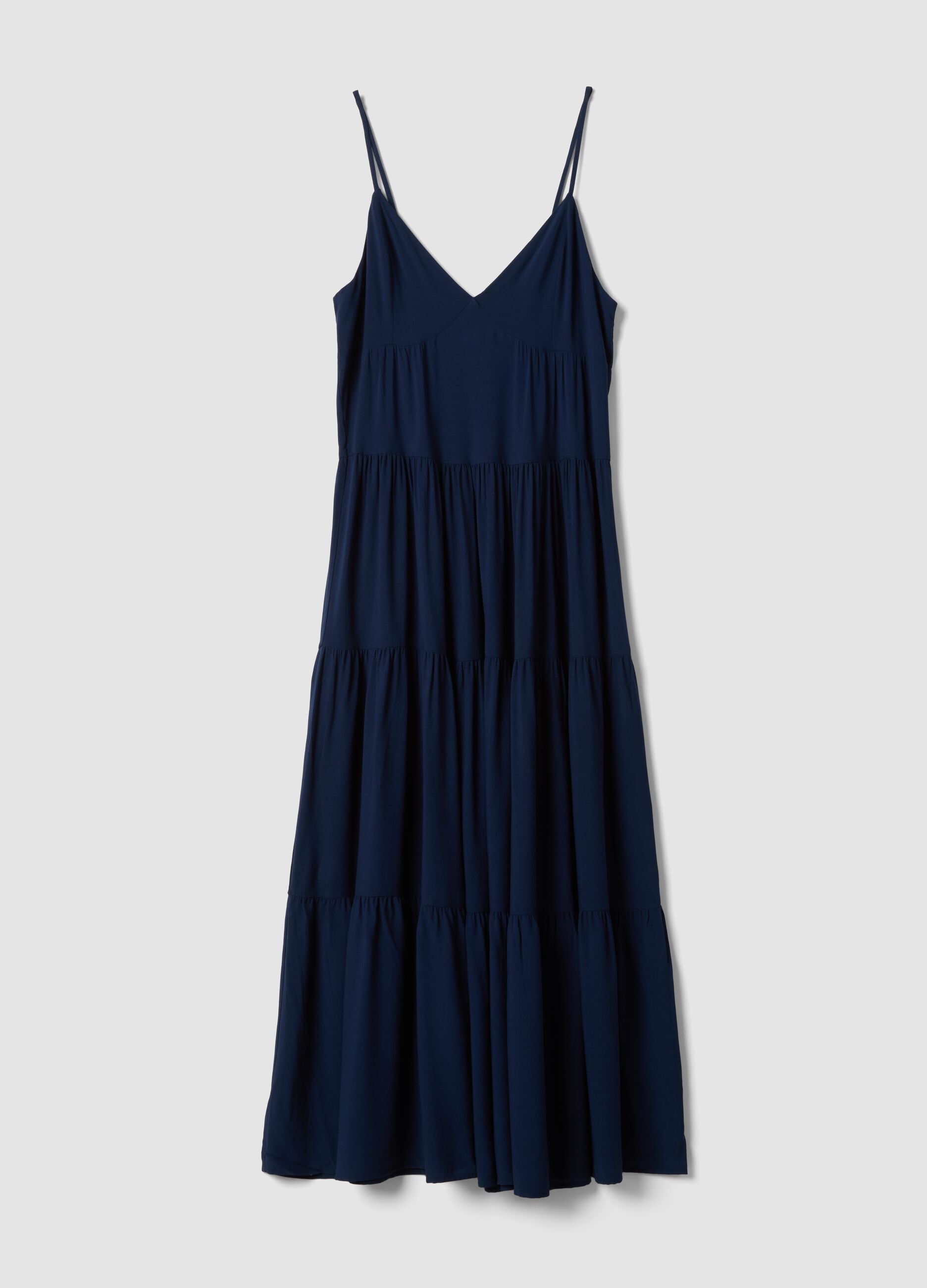 Long blue dress in pure viscose