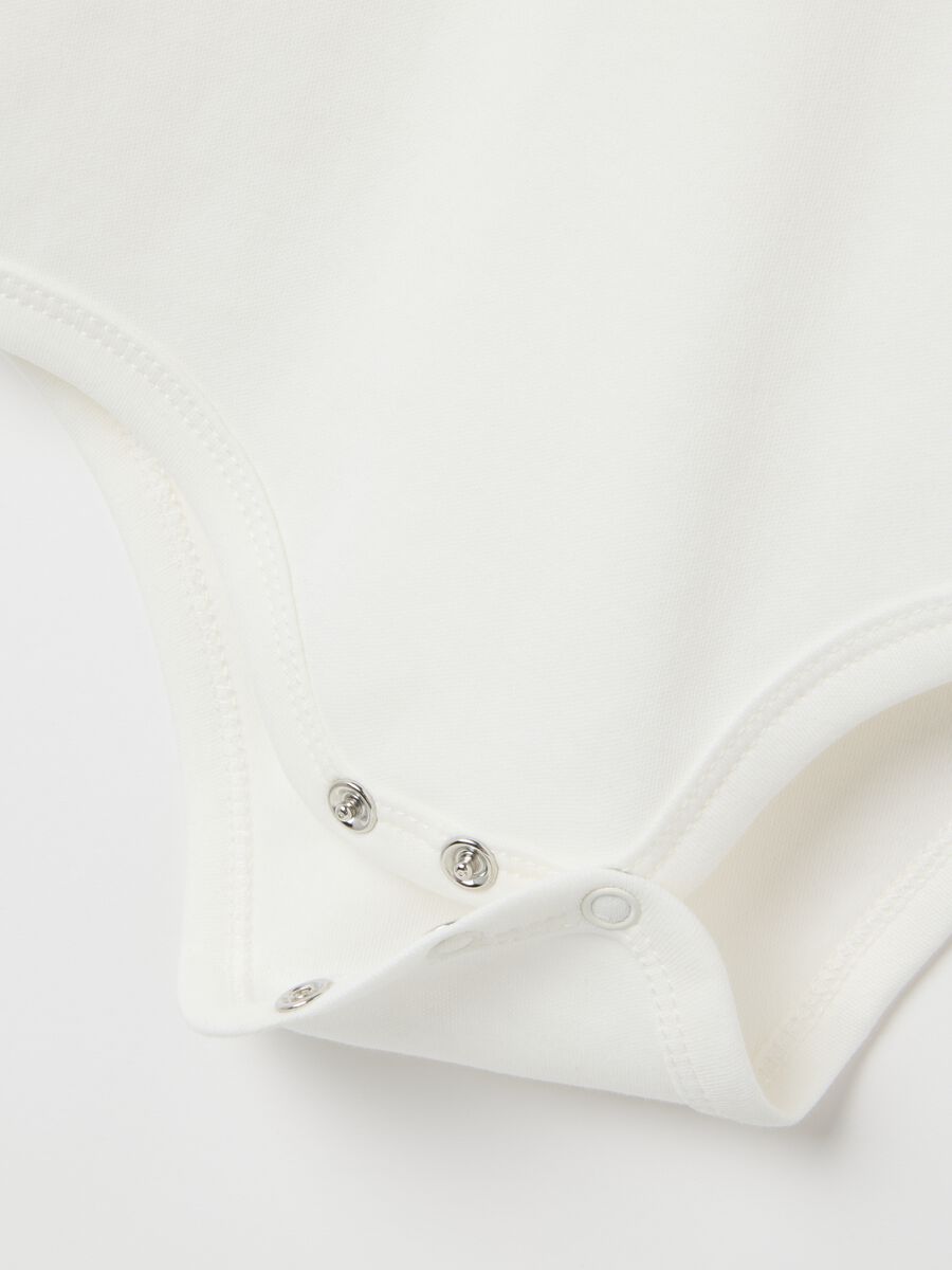 White pure cotton baby bodysuit with collar_2