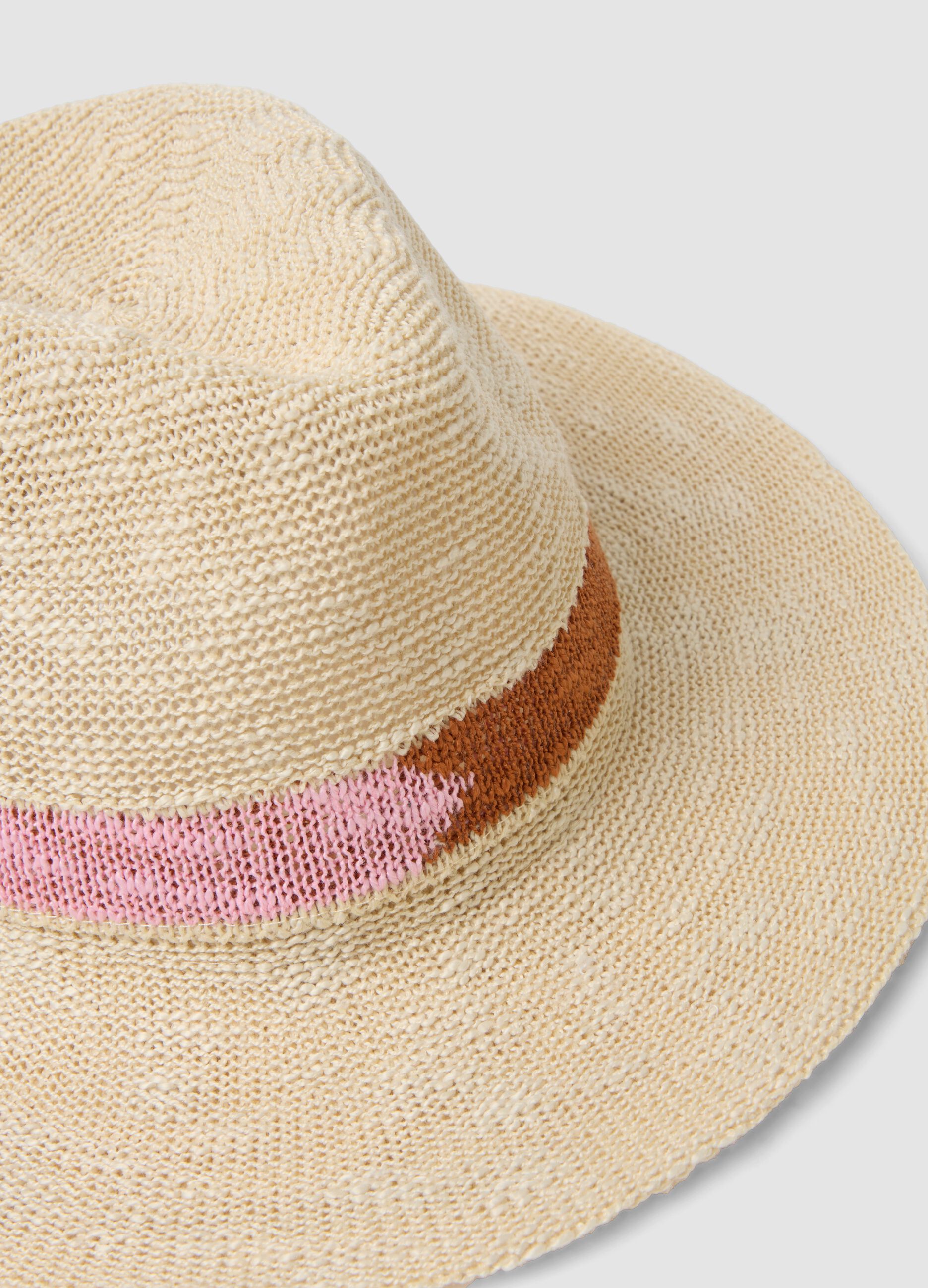 Beige wide-brim hat