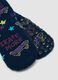 2-pack blue midi non-slip socks in stretch organic cotton with print_2