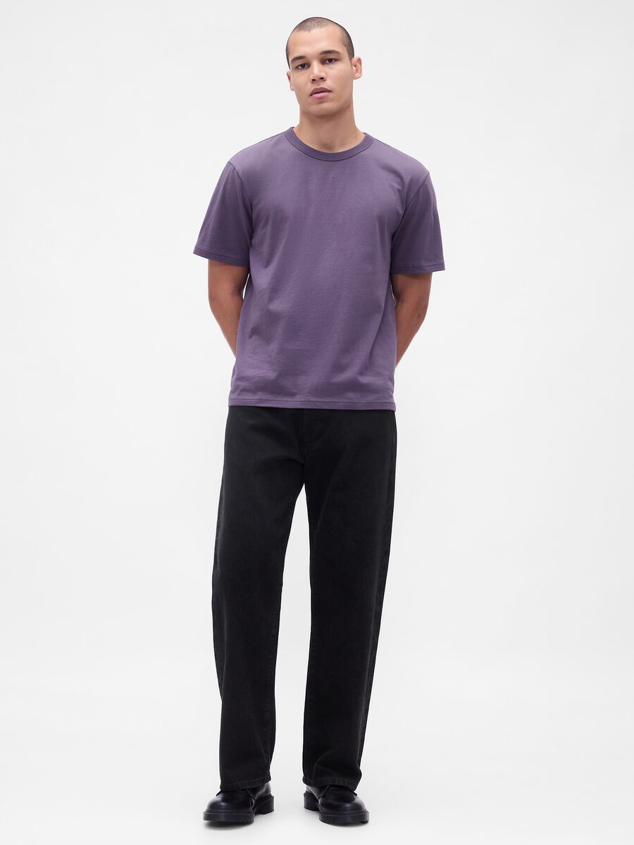 Purple short-sleeve cotton T-shirt_2