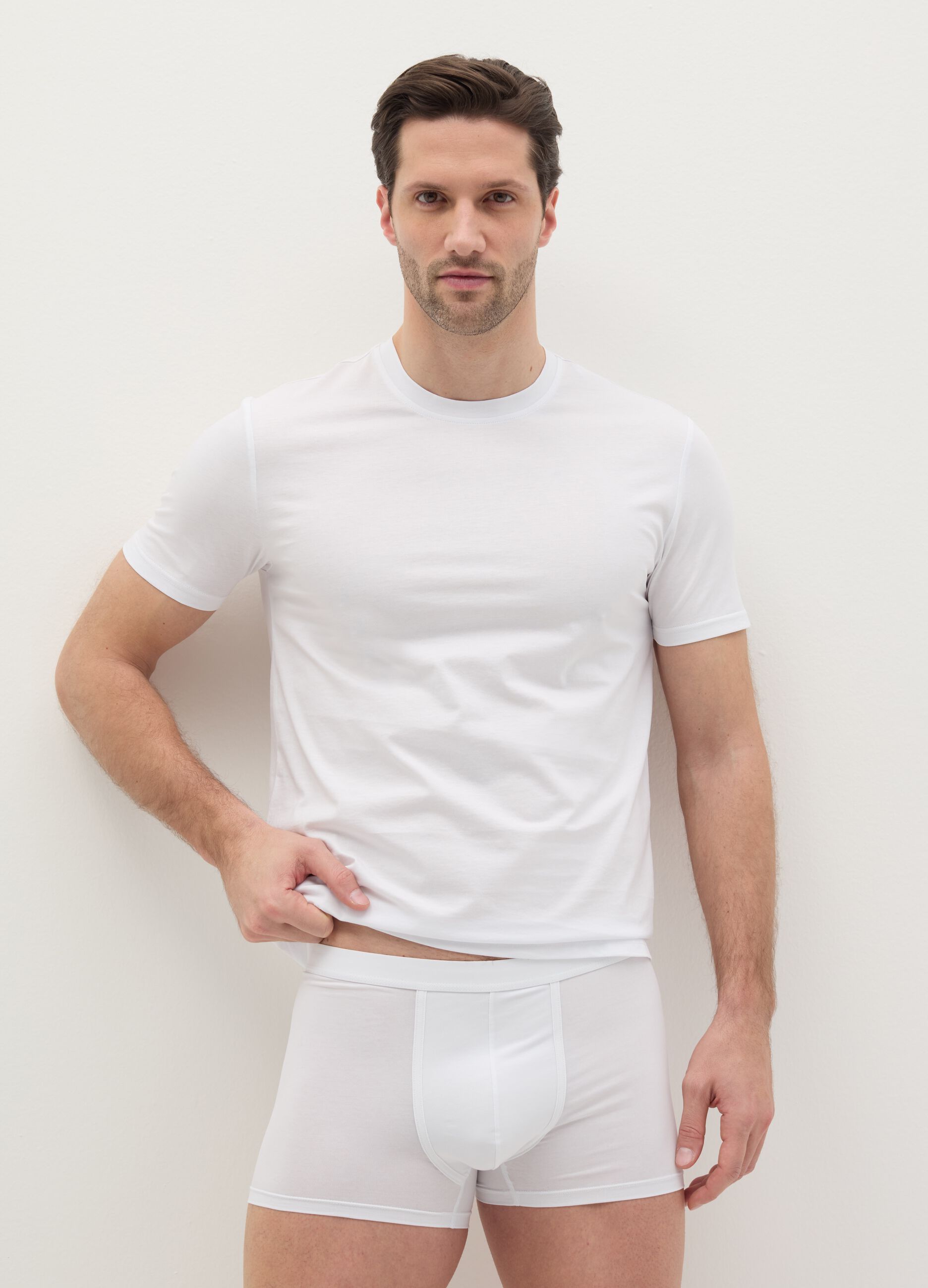 Two-pack boxer shorts in stretch mercerised cotton