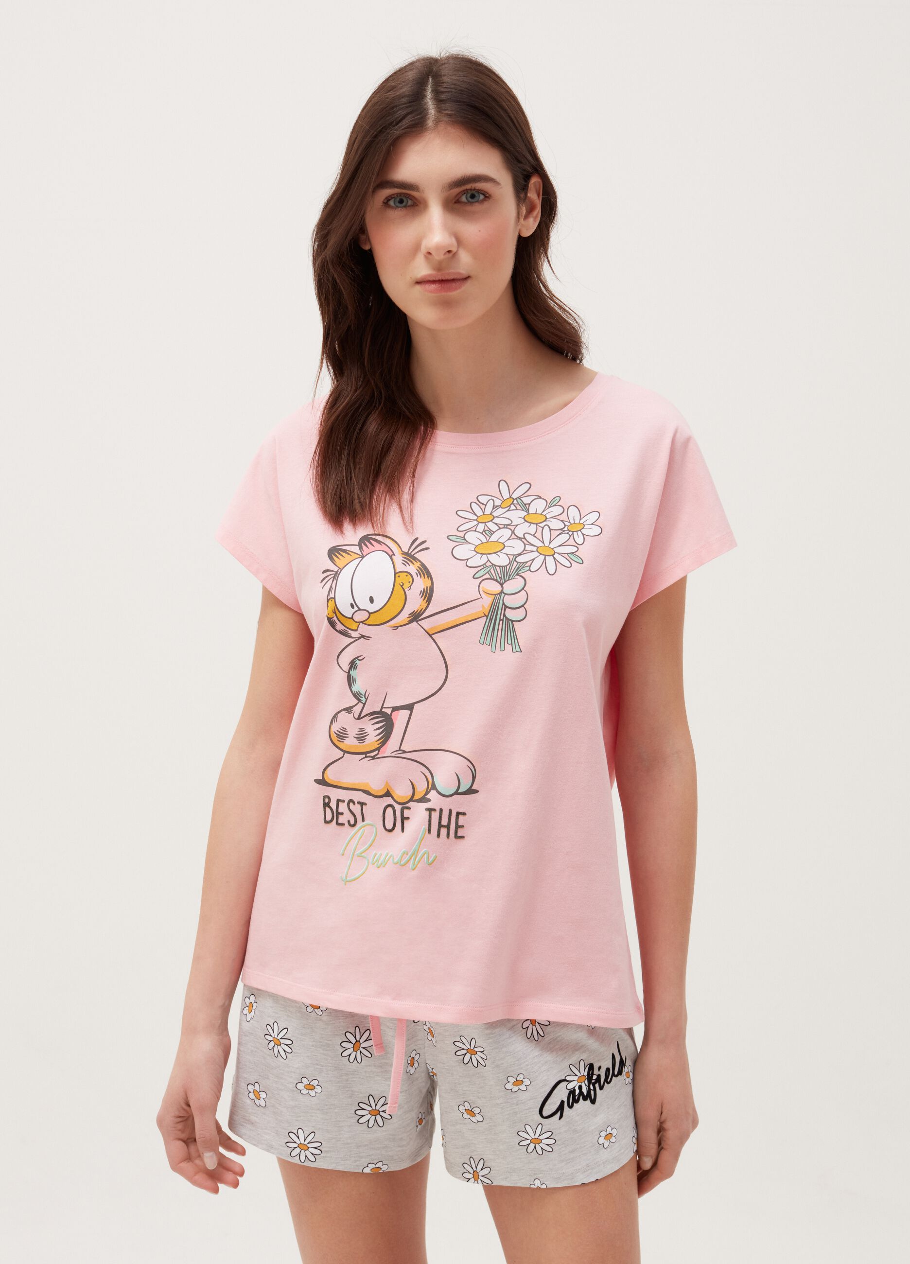 Cotton pyjamas with Garfield print
