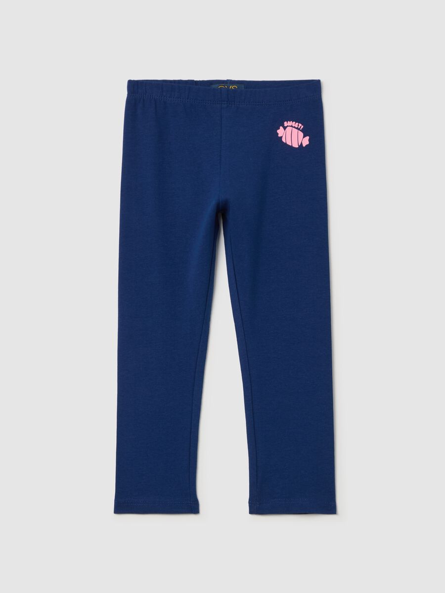 Three-quarter leggings in stretch cotton_0