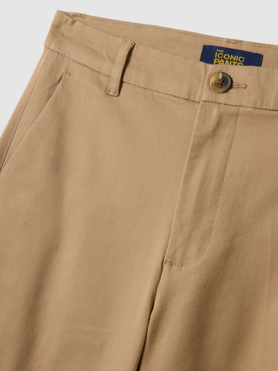 Beige Stretch Cotton Chino Trousers Regular Fit_5