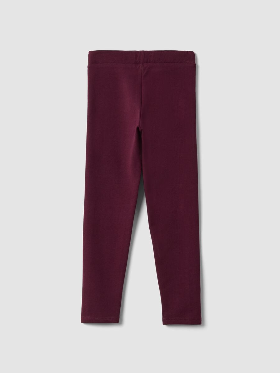 Leggings viola in cotone organico elasticizzato skinny fit_1