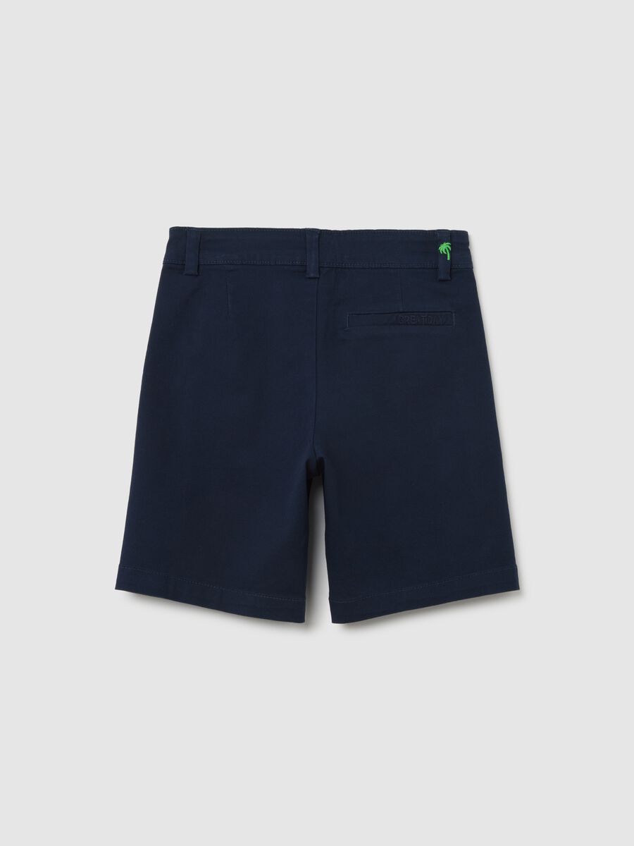 Blue Stretch Cotton Shorts for OVS Kids_1