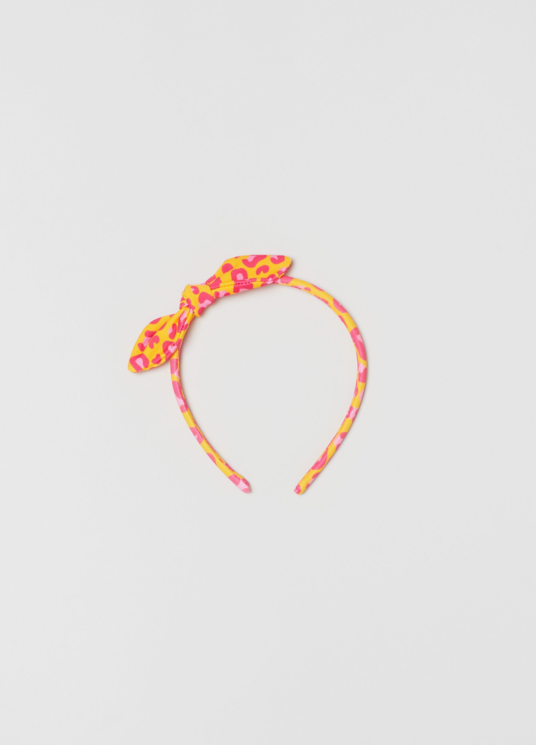 Cerchietto con fiocco fantasia animalier_0