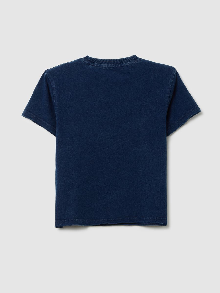 Children's blue pure cotton T-shirt regular fit_1