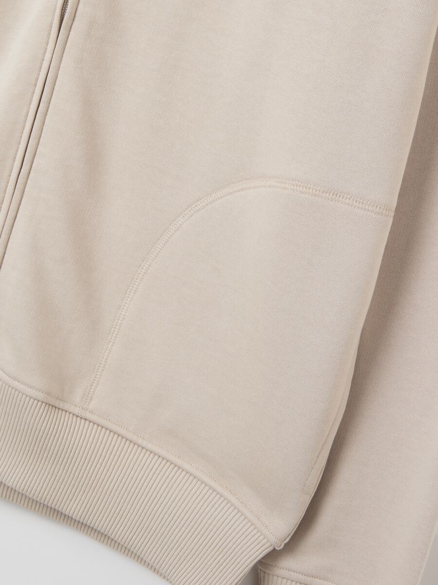 Over-fit full-zip sweatshirt in cotton with hood_5