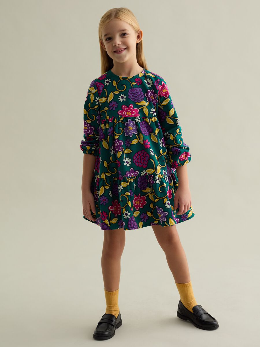 Velvet dress with floral pattern_1
