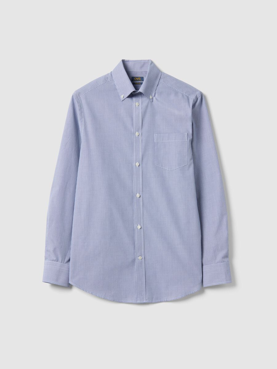 Multicolour regular fit check cotton blend shirt, easy iron_0