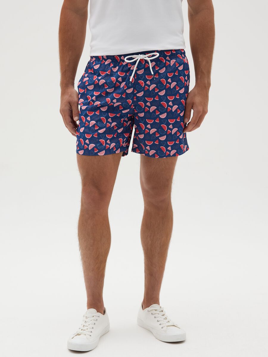 Men's multicolour regular fit swim trunks_1