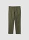 Regular fit stretch cotton green chino trousers_4
