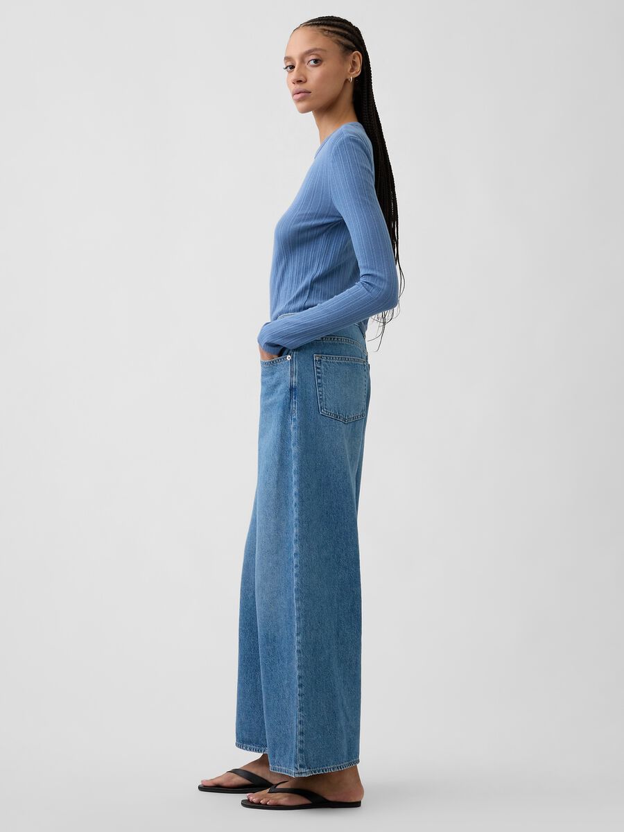 Jeans wide leg in puro cotone_3
