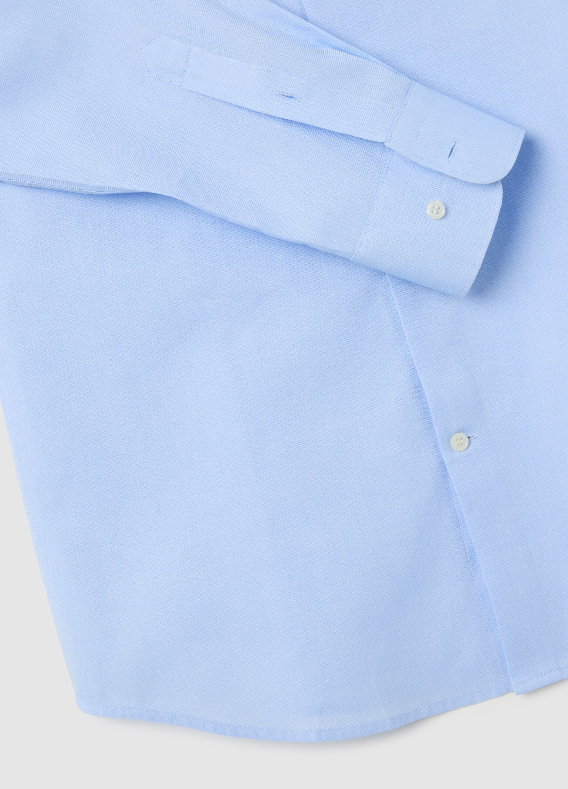Men's slim fit light blue pure cotton shirt