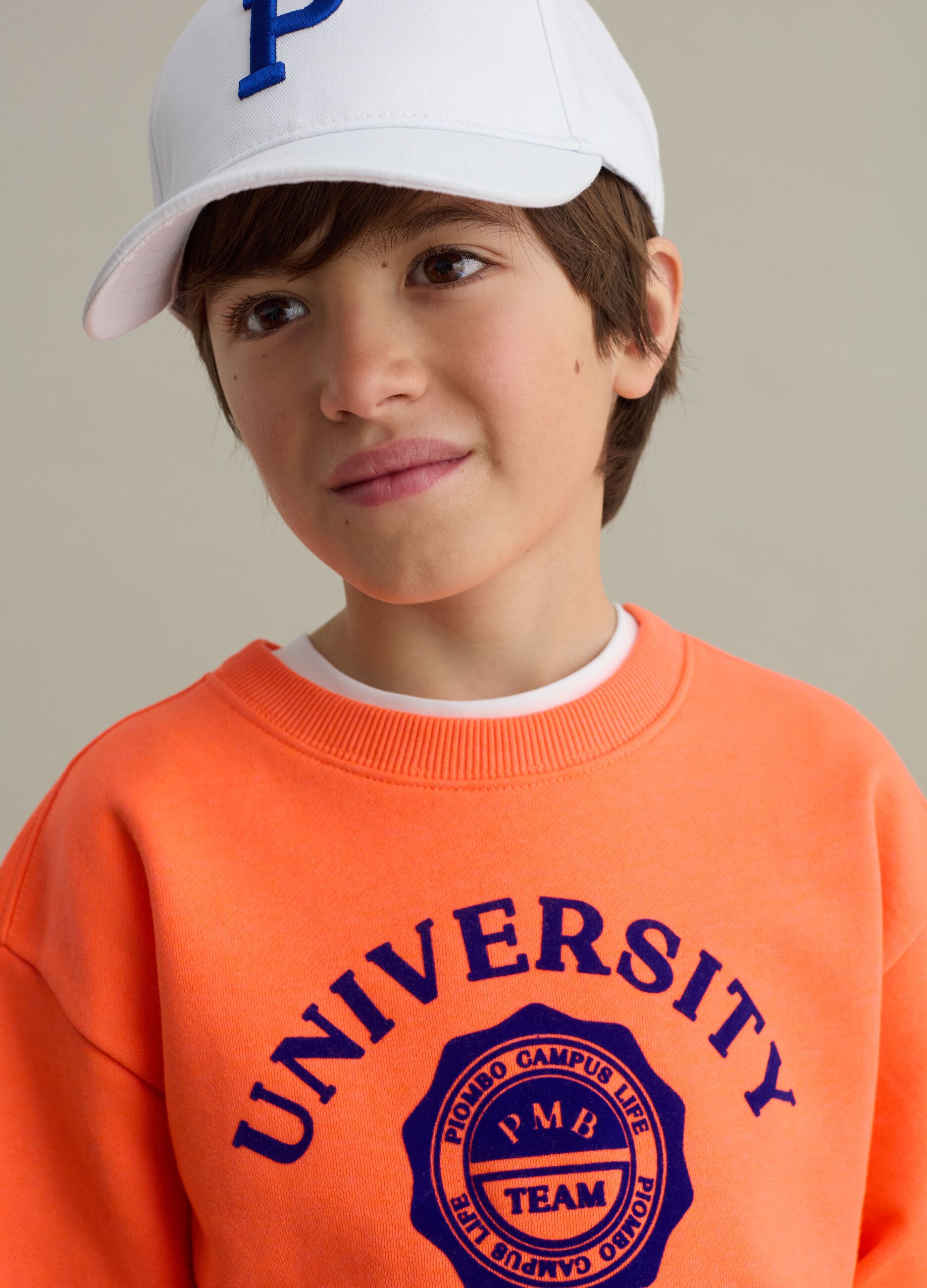 French Terry sweatshirt with college design print