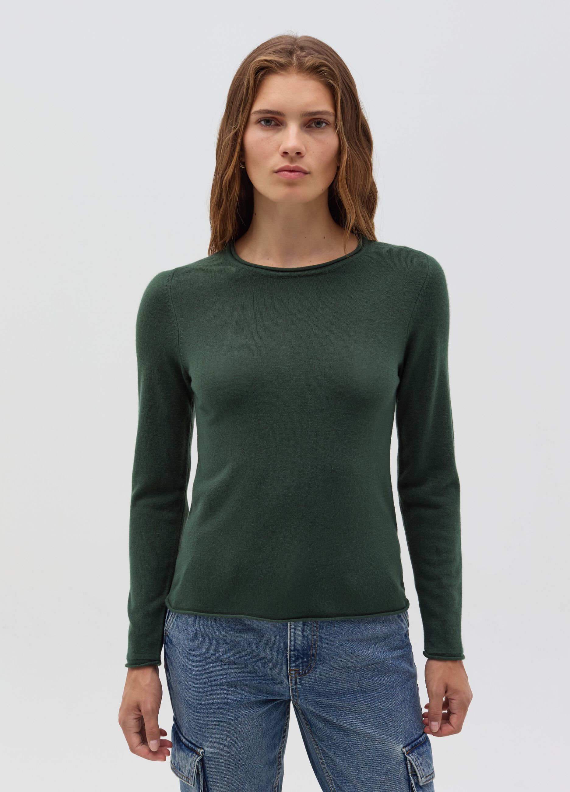 Maglia girocollo con piccolo risvolto da Donna OVS