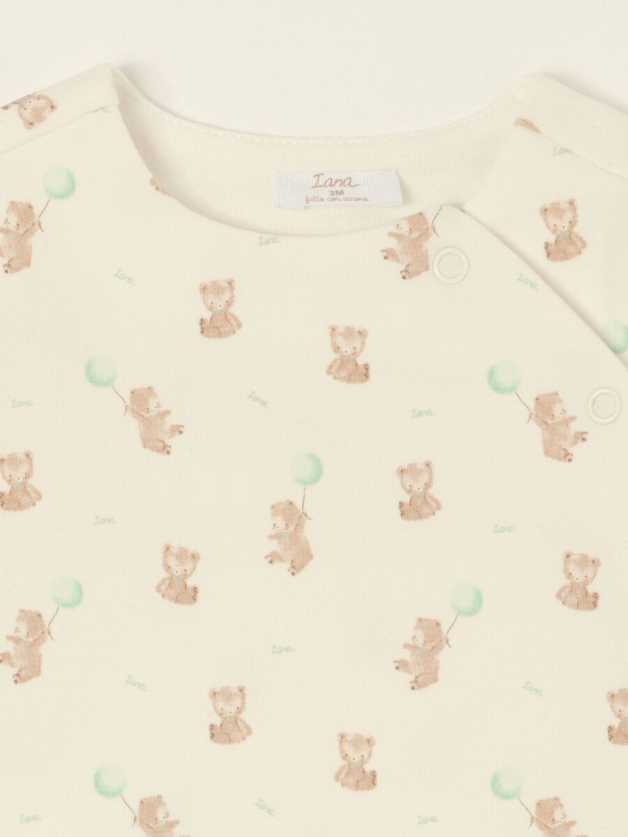 Multicolour baby set with teddy bear in stretch cotton_1