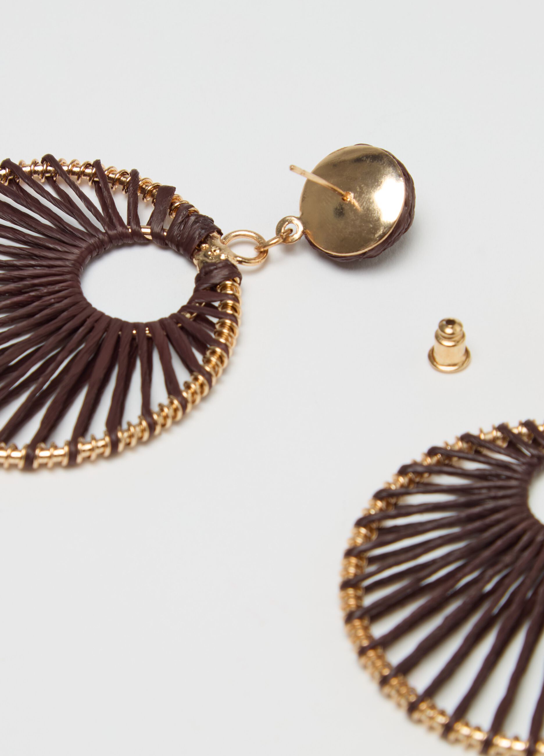 Earrings with hoop pendant