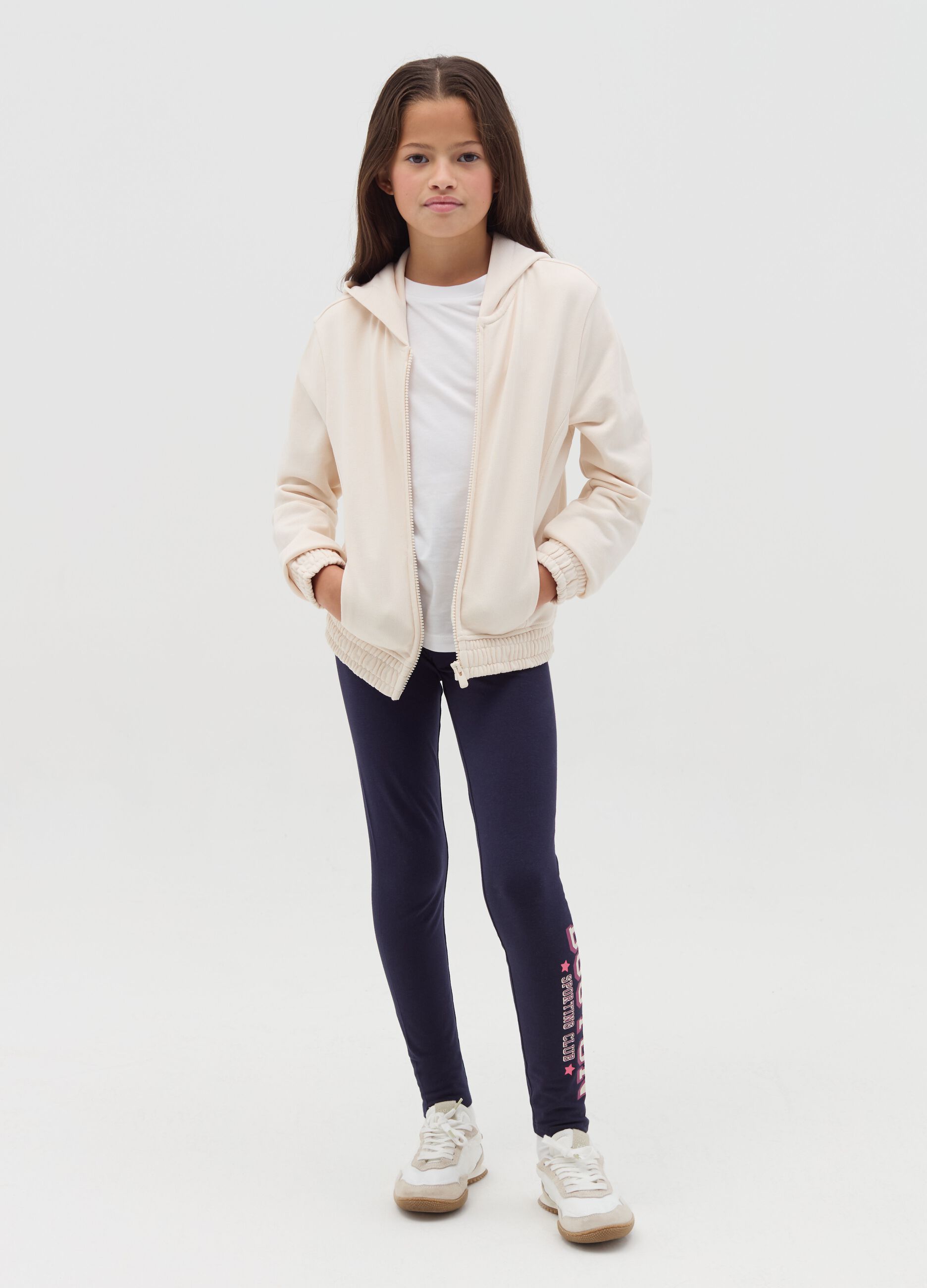 Printed stretch cotton leggings