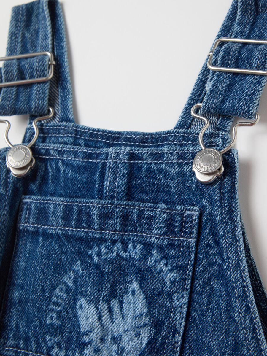 Denim dungarees with tiger print_3