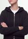 Felpa full zip nera in misto cotone con cappuccio fitted_1