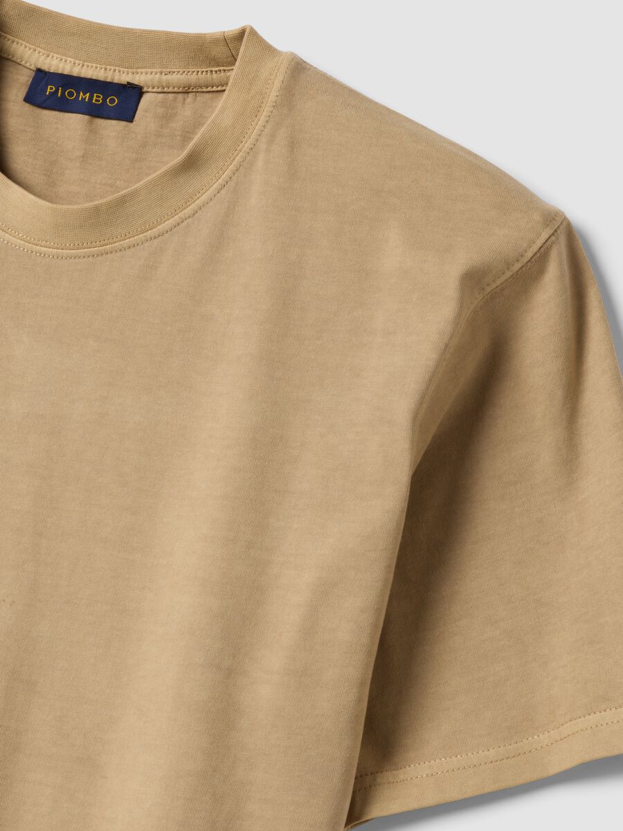 Beige pure cotton T-shirt relaxed fit_1