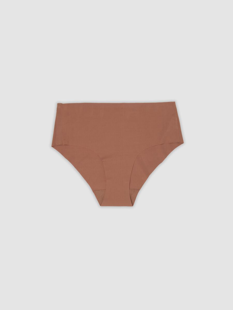 Slip hipster marroni in microfibra elasticizzata a vita regular_0