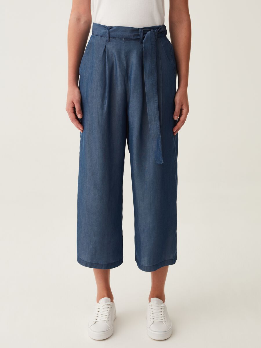 Jeans cropped wide leg con pinces_1