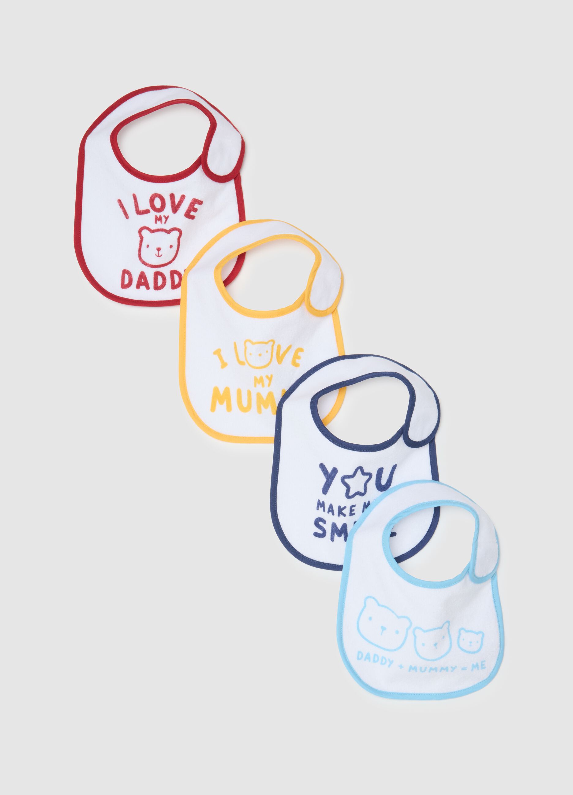 Multicolour cotton blend baby bib multipack