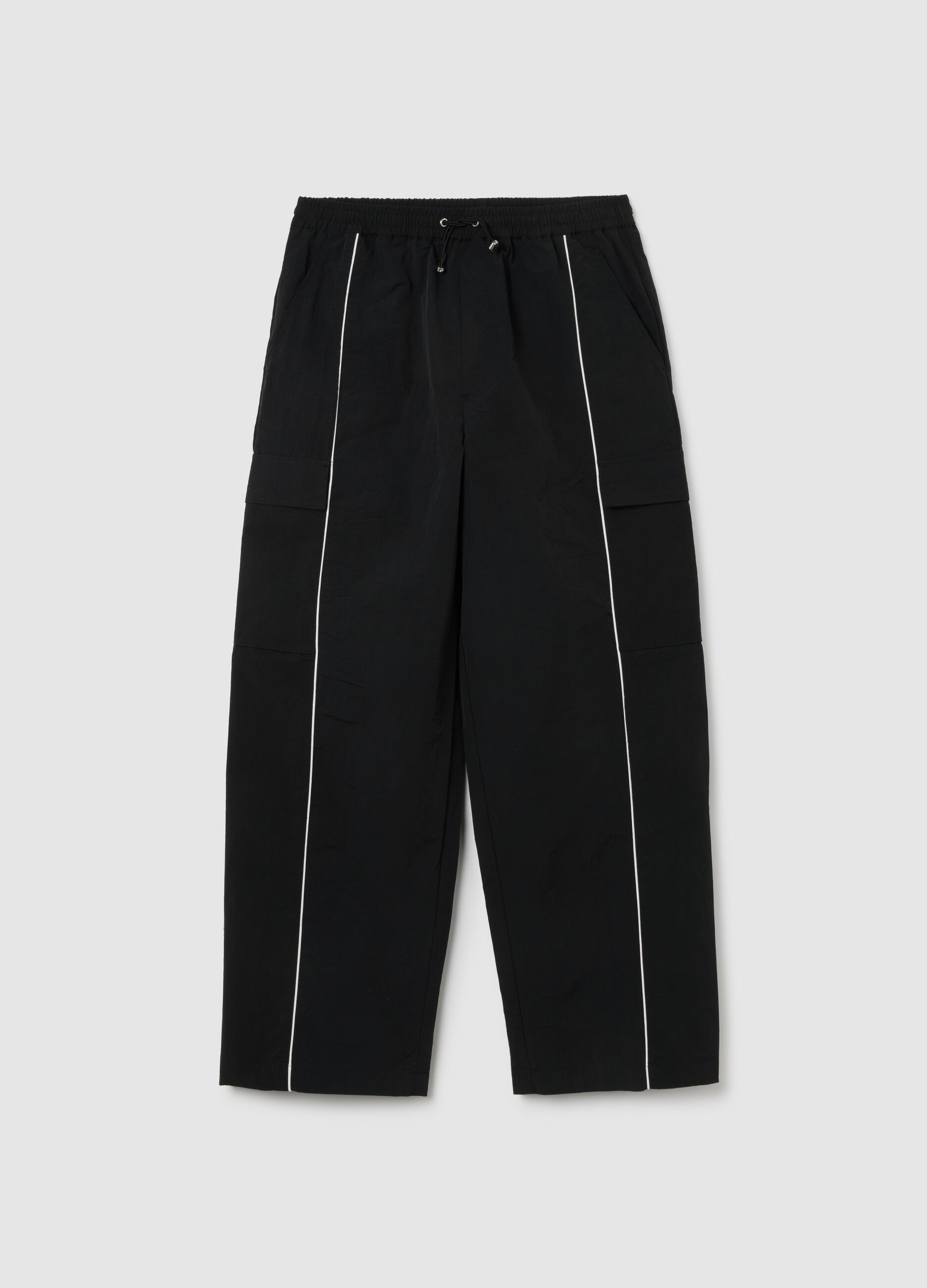 Black regular fit trousers