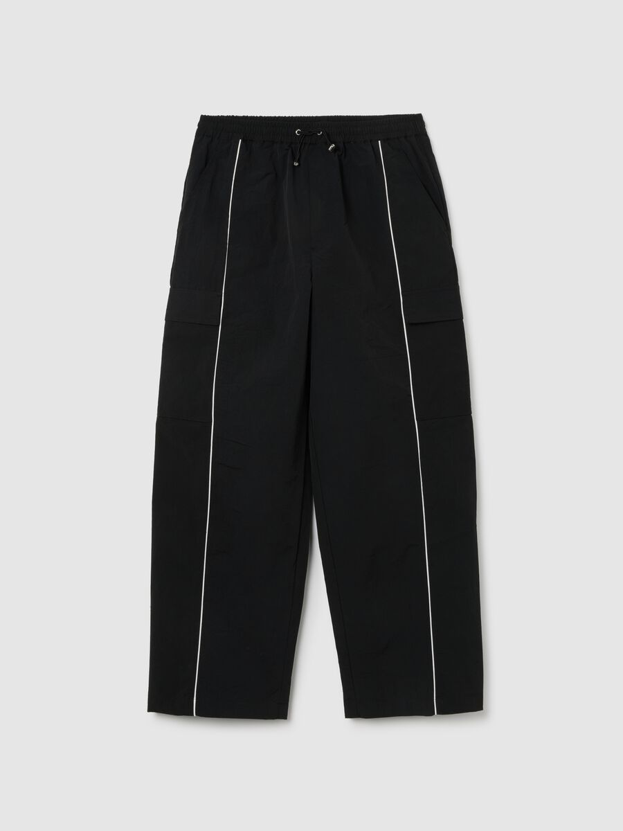 Pantaloni neri regular fit_0