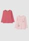2-pack pink pure cotton T-shirts with print_0