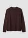 Brown cotton and wool-blend crew-neck jumper_0