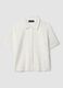 White perforated short-sleeve polo shirt, regular fit_4