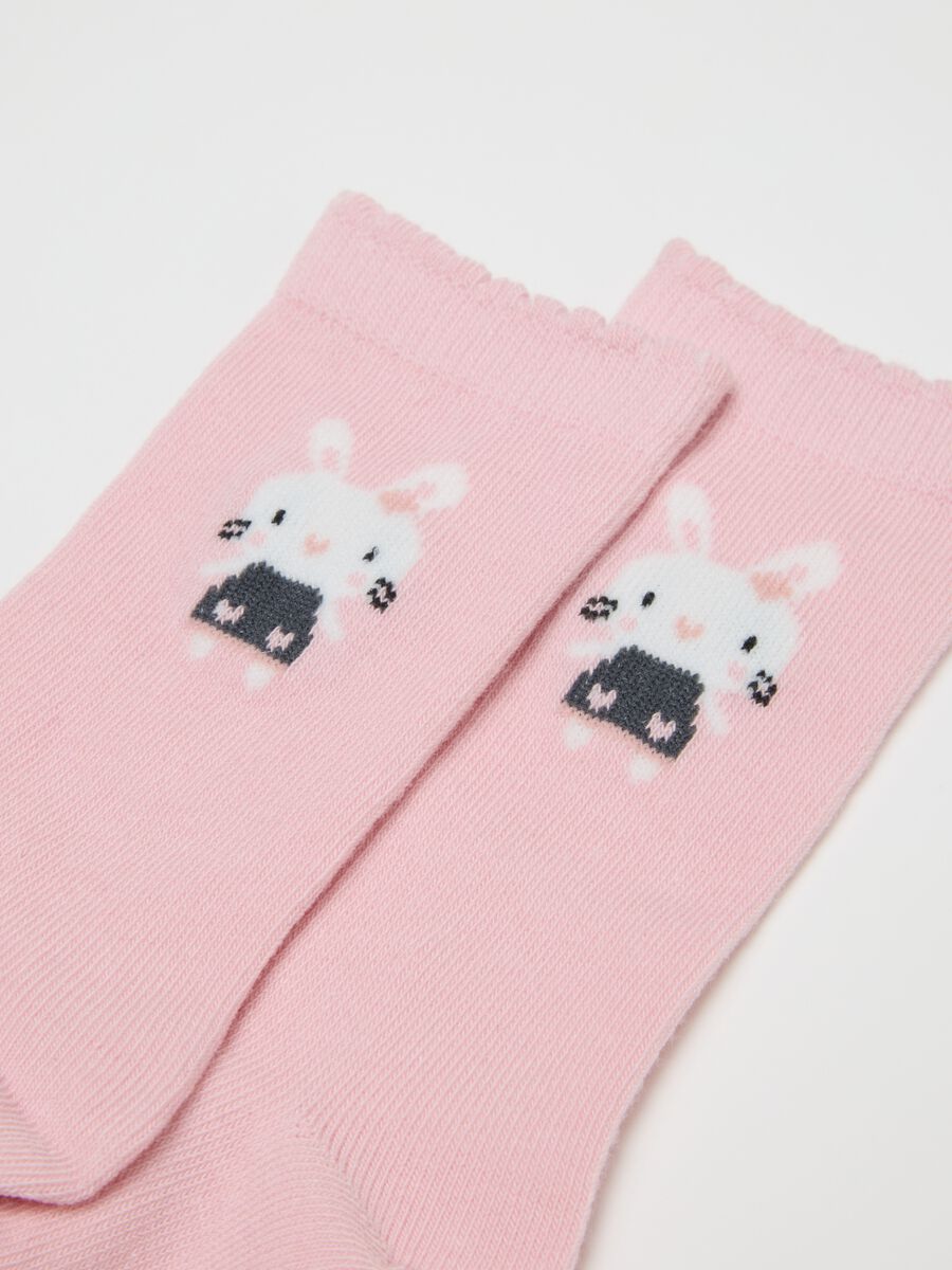 Multicolour Cotton Blend Baby Girls' Long Socks Tripack_1