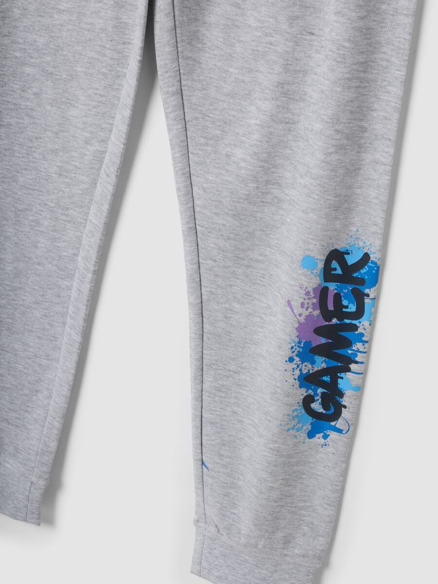 Blue and grey pure organic cotton crew-neck pyjamas_2