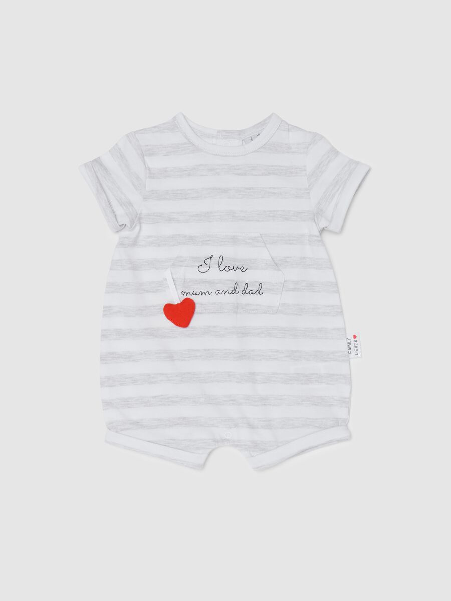 I Love Mum & Dad romper suit in striped cotton_0