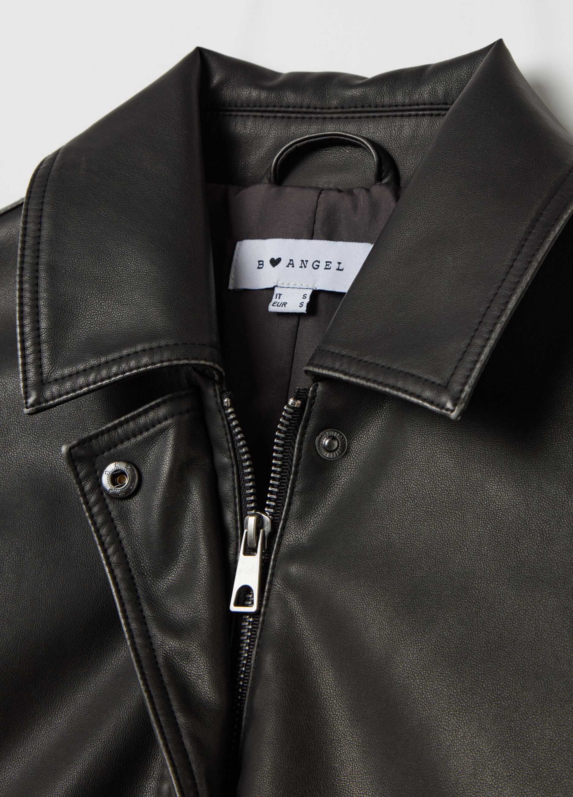 Short bomber jacket with shiny effect