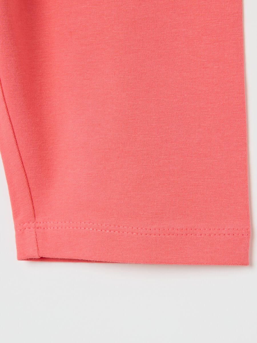 Girls' Pink Stretch Cotton Shorts, Regular Fit_3