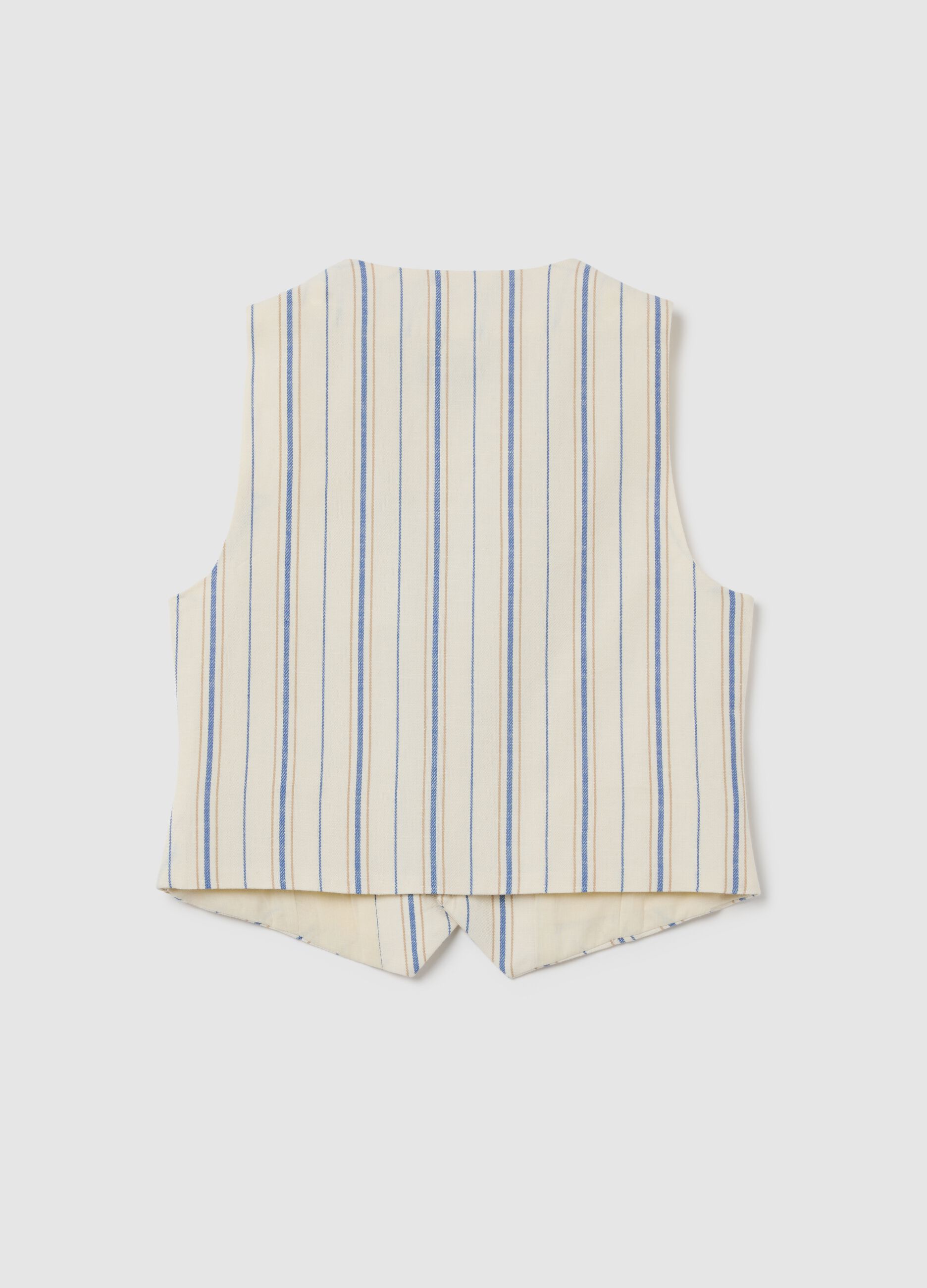 Gilet da bambino in cotone e lino multicolor regular fit